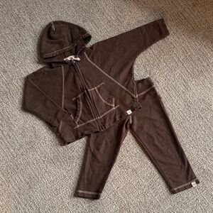 Brown Hooded Baby Outfit